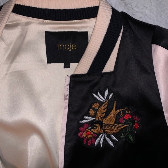 Maje — Balsa Bird Pink & Black Sport Bomber - Picture 4 of 5
